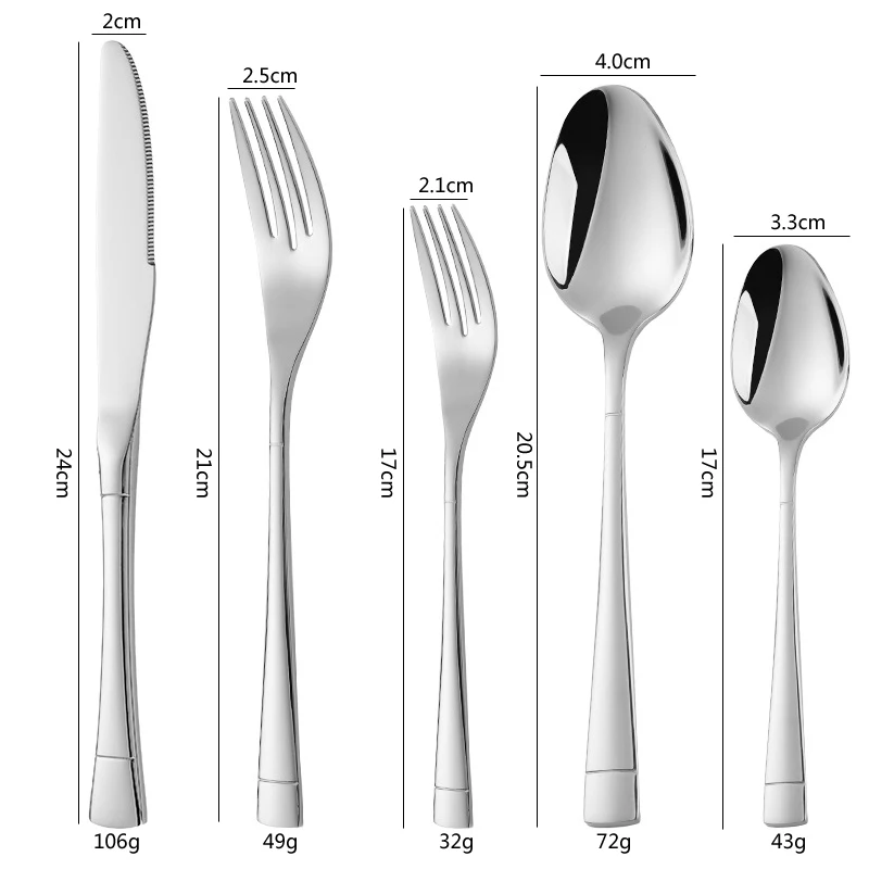 304 Stainless Steel Cutlery Set, New Fishtail Design, 5-Piece Knife, Fork, and Spoon Set, Suitable for Hotels and Restaurants
304 Stainless Steel Cutlery Set, New Fishtail Design, 5-Piece Knife, Fork, and Spoon Set, Suitable for Hotels and Restaurants