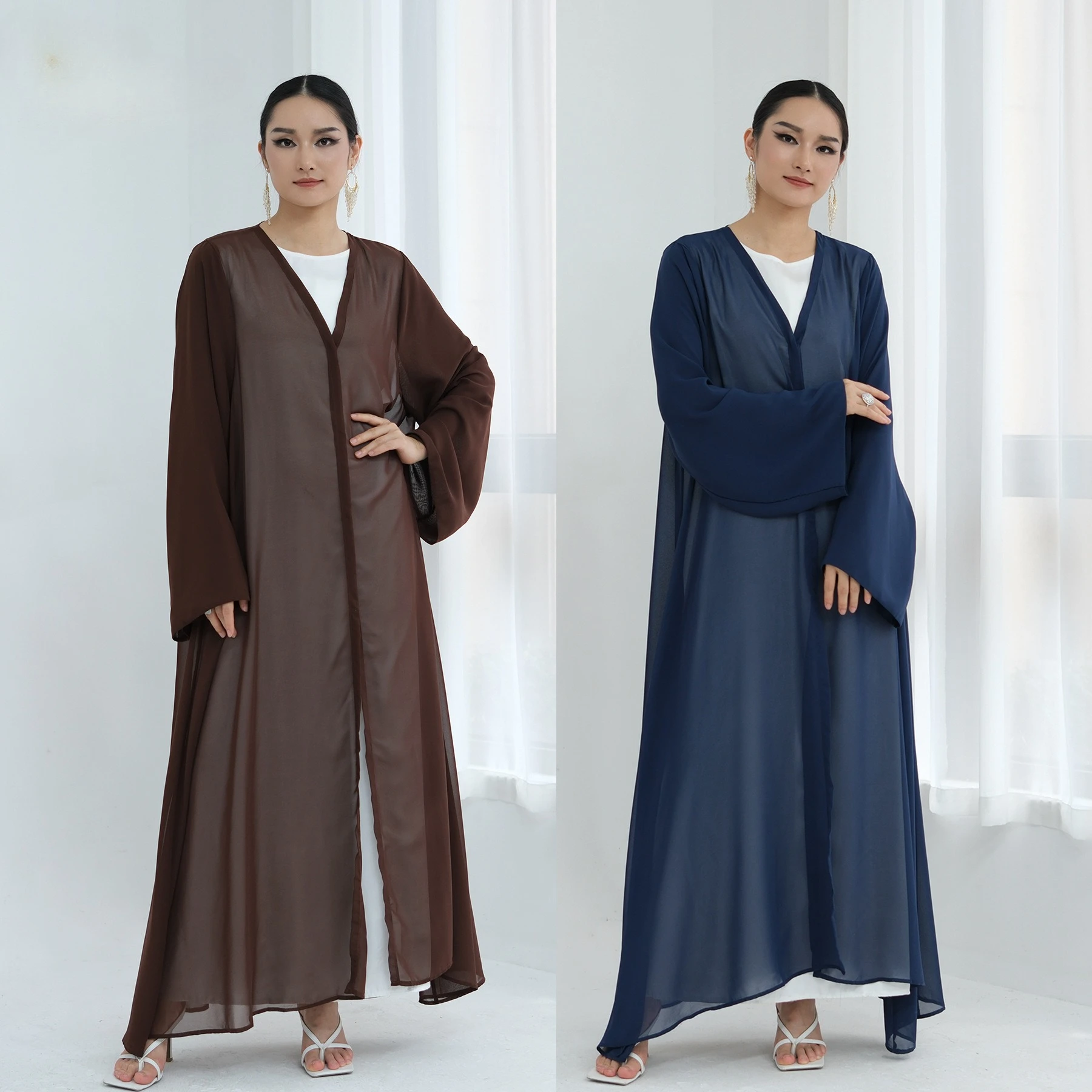 Loriya Womens Islamic Clothing Modest Simple Open Abaya dresses Suit Buttons Two Layers Sleeve Cardigan +inner Chiffon Dress Set
Loriya Womens Islamic Clothing Modest Simple Open Abaya dresses Suit Buttons Two Layers Sleeve Cardigan +inner Chiffon Dress Set