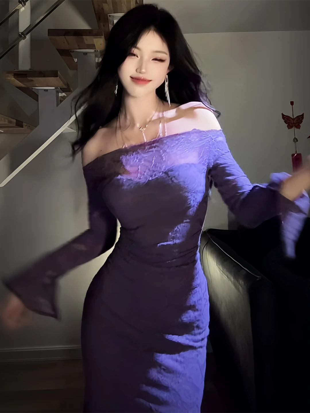 Elegant Lace One-Shoulder Long Dress Women's Purple Color Spring Autumn Season Sexy Waist-Cinching High-End Feeling Dress
Elegant Lace One-Shoulder Long Dress Women's Purple Color Spring Autumn Season Sexy Waist-Cinching High-End Feeling Dress