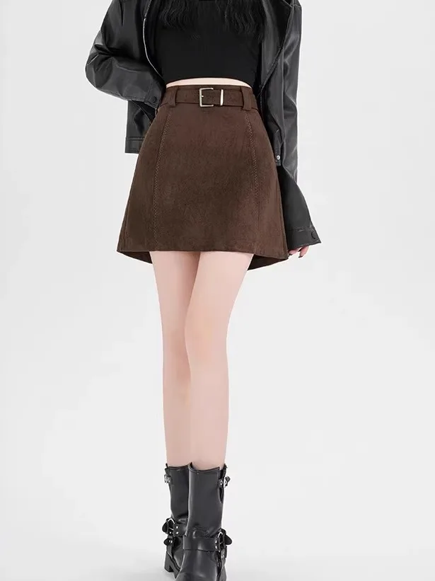 Retro Brown Deer Skin Velvet Half Skirt Women's Spring Wrap around Leather Skirts Elegant plus Size Hip Covering Slimming Cof...
Retro Brown Deer Skin Velvet Half Skirt Women's Spring Wrap around Leather Skirts Elegant plus Size Hip Covering Slimming Cof...