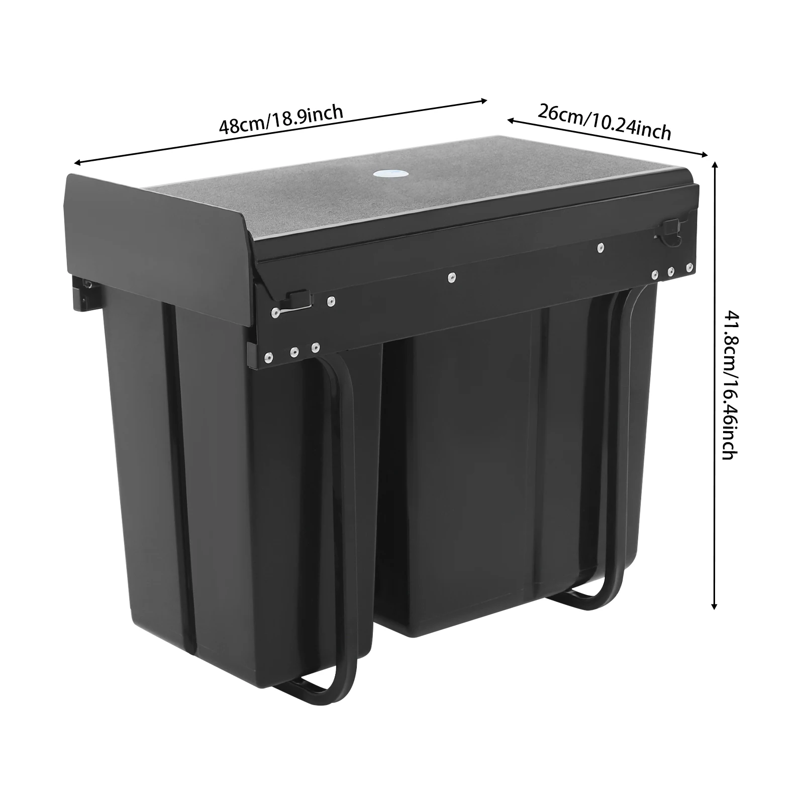 Ordinary Rail Pull Out Under Cabinet Trash Can for Sinks, 10L + 20L Kitchen Cabinet Garbage Can with Sealing Lid & Handles
Ordinary Rail Pull Out Under Cabinet Trash Can for Sinks, 10L + 20L Kitchen Cabinet Garbage Can with Sealing Lid & Handles