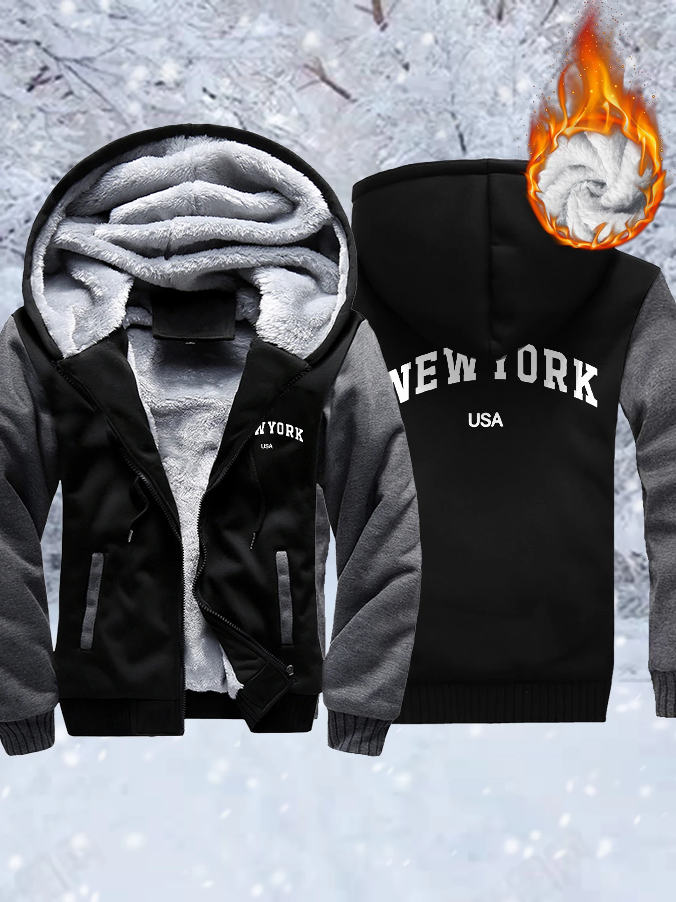 New York Usa Printed Man Soft Comfortable Jackets Fleece Zip-Up Outwear Winter Thicken Tops Warm Basics Veste Casual Street Top
New York Usa Printed Man Soft Comfortable Jackets Fleece Zip-Up Outwear Winter Thicken Tops Warm Basics Veste Casual Street Top