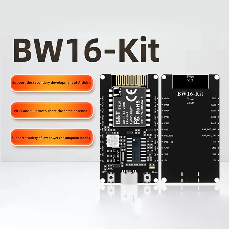 BW16 KIT BW16 RTL8720DN BW12 RTL8710BX BW15 Последовательный порт NodeMCU для беспроводного модуля WIFI Интерфейс BW16-KIT Type-C
BW16 KIT BW16 RTL8720DN BW12 RTL8710BX BW15 Последовательный порт NodeMCU для беспроводного модуля WIFI Интерфейс BW16-KIT Type-C
