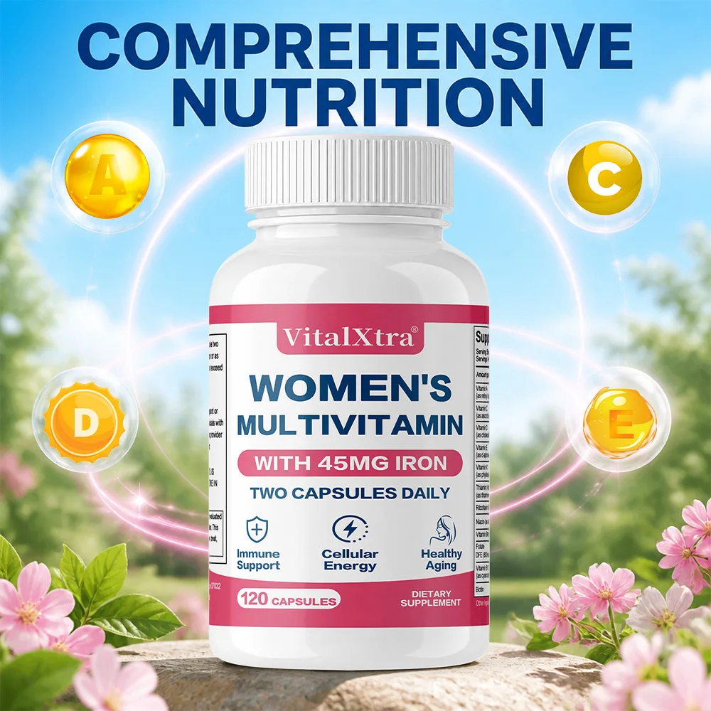 Women's Daily Multivitamin – Contains 45 Mg Iron, Supports Joints, Skin, Nails Health, 120 Capsules
Women's Daily Multivitamin – Contains 45 Mg Iron, Supports Joints, Skin, Nails Health, 120 Capsules