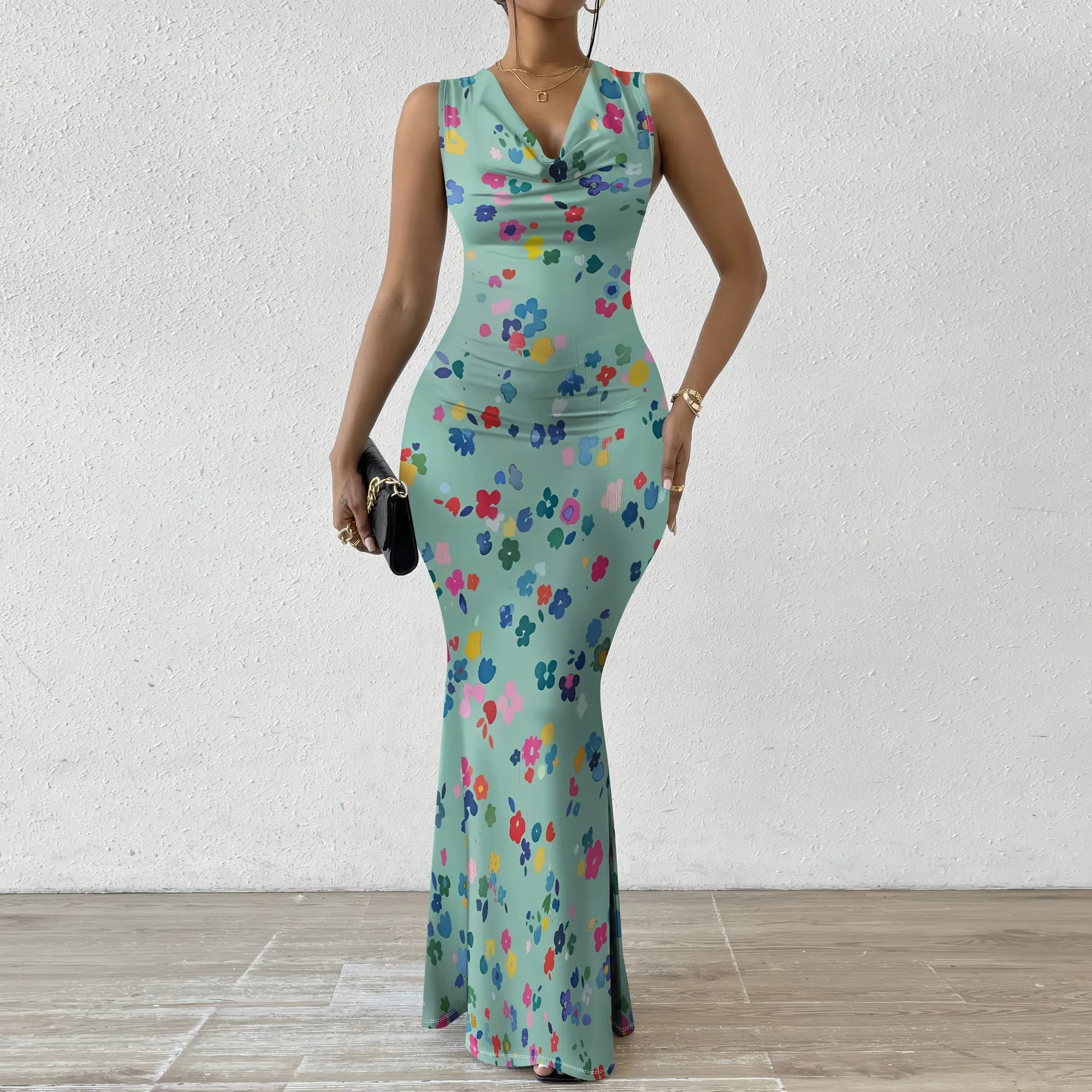 EQQZD Women's Emerald Green Solid Mermaid Dress Polyester Party Summer Vibrant Stylish
EQQZD Women's Emerald Green Solid Mermaid Dress Polyester Party Summer Vibrant Stylish