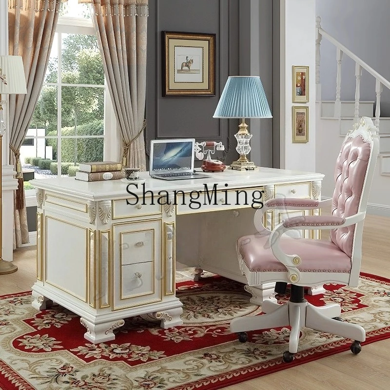 ZYY solid wood white desk writing desk computer table and chair combination sealing paint
ZYY solid wood white desk writing desk computer table and chair combination sealing paint
