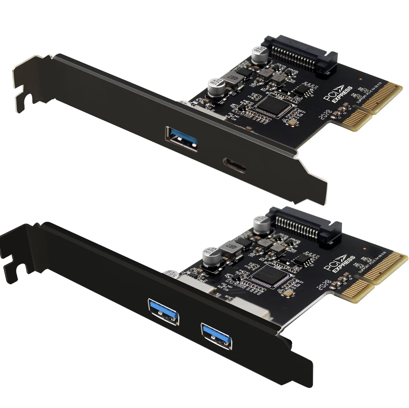PCI-E 4X To USB 3.1 Gen 2 (10Gbps) 2-Port Type A/C Expansion Card ASM3142 Chip 15-Pin Connector for Windows/Linux
PCI-E 4X To USB 3.1 Gen 2 (10Gbps) 2-Port Type A/C Expansion Card ASM3142 Chip 15-Pin Connector for Windows/Linux