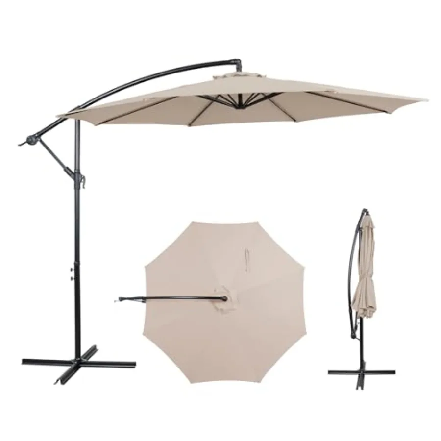 10FT Offset Patio Umbrella, Cantilever Hanging Umbrella with Infinite Tilt, Fade-Resistant Water-Repellent Canopy and Cross Bas
10FT Offset Patio Umbrella, Cantilever Hanging Umbrella with Infinite Tilt, Fade-Resistant Water-Repellent Canopy and Cross Bas