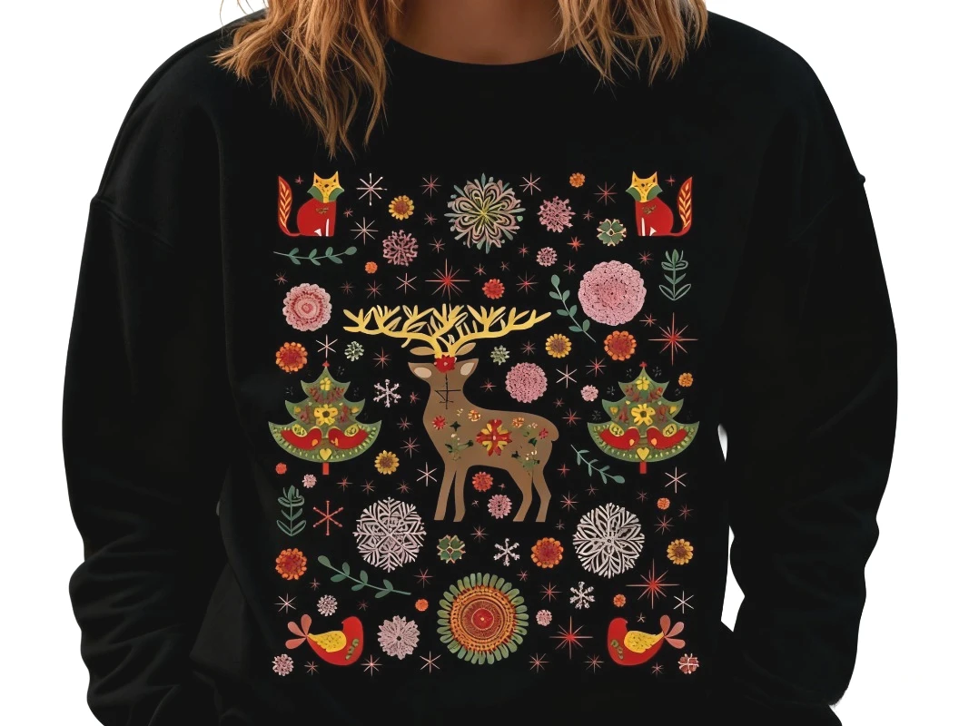 Nordic Folk Art Vintage Christmas Sweatshirt Hygge Holiday Sweater Women Clothing Graphic Sweatshirt Hoodie Thermal Shirt
Nordic Folk Art Vintage Christmas Sweatshirt Hygge Holiday Sweater Women Clothing Graphic Sweatshirt Hoodie Thermal Shirt
