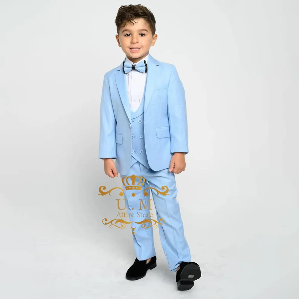 Classic boys' suit 3pcs sky blue jacket vest pants slim fit set wedding formal prom party teenagers custom tuxedo 
Classic boys' suit 3pcs sky blue jacket vest pants slim fit set wedding formal prom party teenagers custom tuxedo