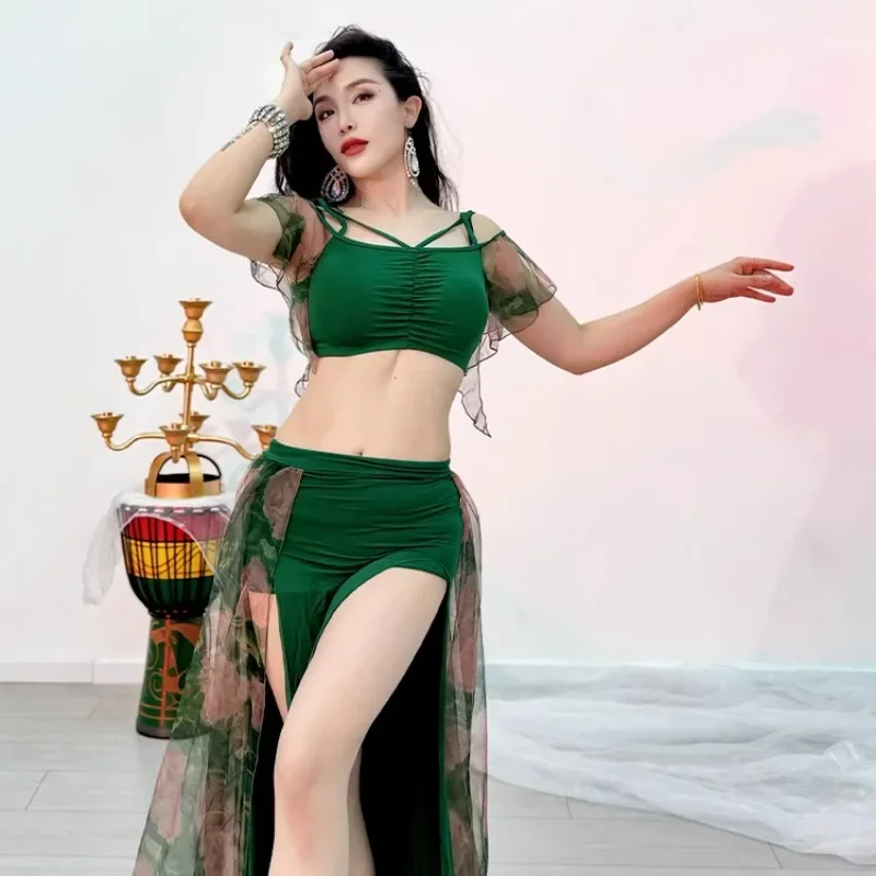 Костюм для танца живота по индивидуальному заказу, тренировочный наряд, чернильная рифма, струящаяся пряжа, имитация шелковой вуали, комплект юбки, модальный зеленый топ, длинная юбка
Костюм для танца живота по индивидуальному заказу, тренировочный наряд, чернильная рифма, струящаяся пряжа, имитация шелковой вуали, комплект юбки, модальный зеленый топ, длинная юбка