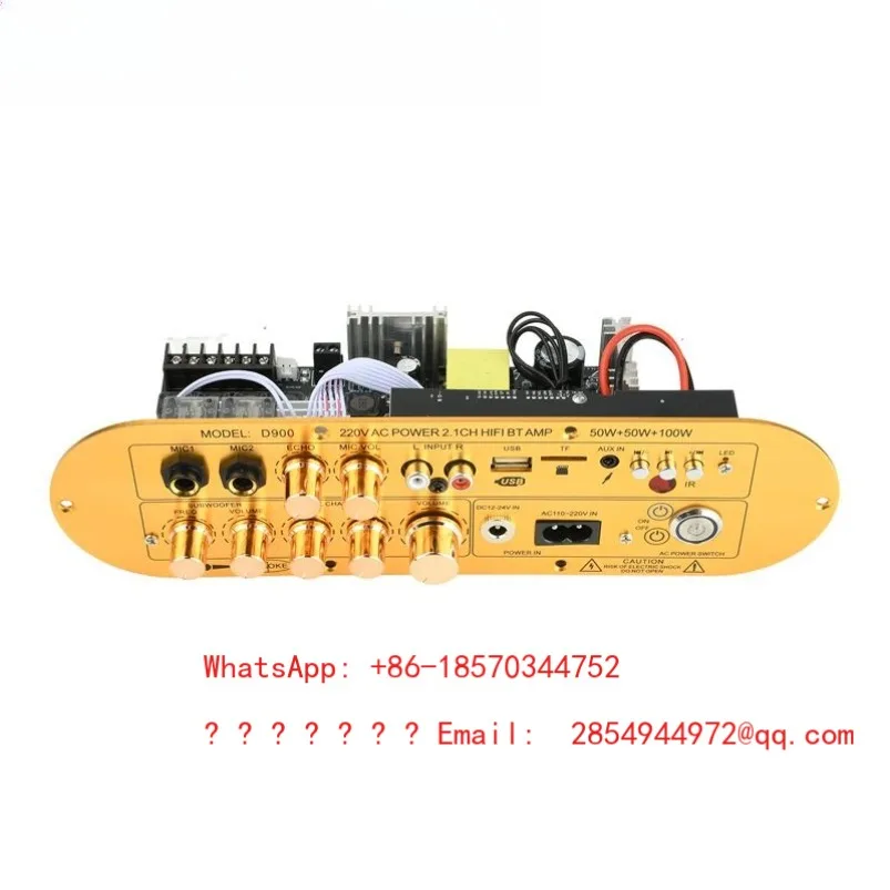 2.1 Channel D900 Bluetooth Power Amplifier Board 50W + 50W + 100W High Power DC12-24V/AC110-220V
2.1 Channel D900 Bluetooth Power Amplifier Board 50W + 50W + 100W High Power DC12-24V/AC110-220V
