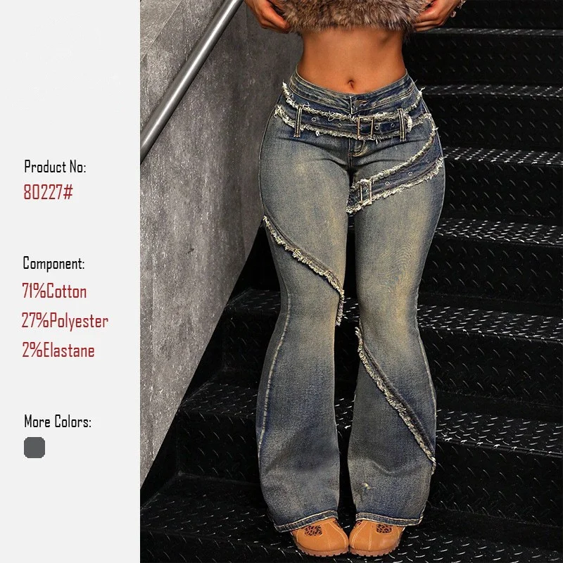 Women's Vintage Frayed Hem Flared Jeans Long Pants Street StyleSexy Cowgirl Dragging Trousers Female Fashion Casual Wear
Women's Vintage Frayed Hem Flared Jeans Long Pants Street StyleSexy Cowgirl Dragging Trousers Female Fashion Casual Wear
