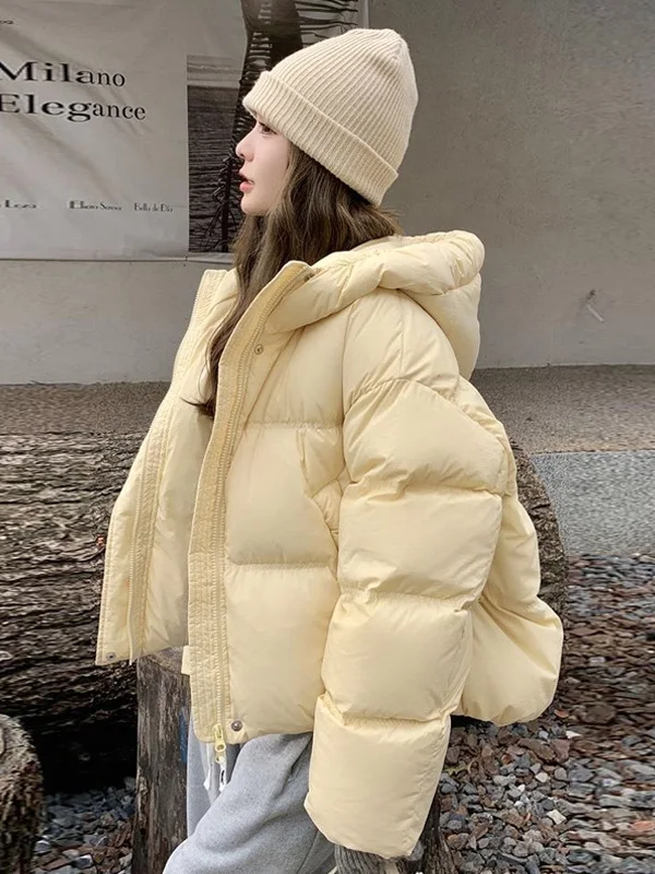Fashionable Yellow Hooded Thickened Cotton Jacket Women's Winter New Style Bread Style Coat Korean Loose Fit Long Sleeve Zipper
Fashionable Yellow Hooded Thickened Cotton Jacket Women's Winter New Style Bread Style Coat Korean Loose Fit Long Sleeve Zipper
