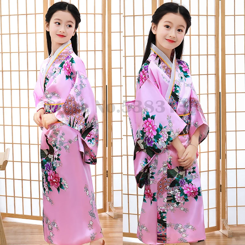 Girls Japan Kimono Satin Luxury Novelty Yukata Gown Printed Robe with Obi Children Performance Costume Traditional Asian Clothes
Girls Japan Kimono Satin Luxury Novelty Yukata Gown Printed Robe with Obi Children Performance Costume Traditional Asian Clothes