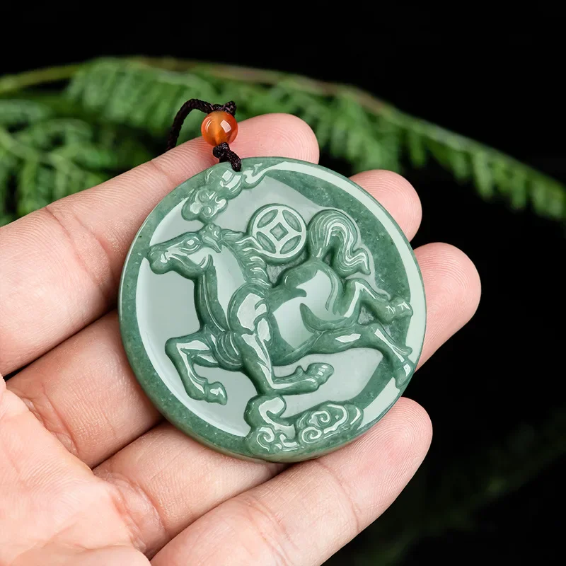 Burmese Jade Horse Pendant Luxury Green Emerald Chinese Vintage Jadeite Jewelry Necklace Amulet Designer Natural Necklaces
Burmese Jade Horse Pendant Luxury Green Emerald Chinese Vintage Jadeite Jewelry Necklace Amulet Designer Natural Necklaces