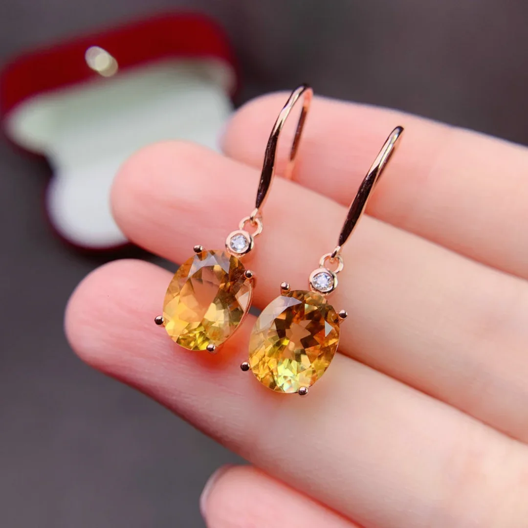 New Natural Citrine Earrings Women's S925 Sterling Silver Earrings Temperament Simple Earband Certificate
New Natural Citrine Earrings Women's S925 Sterling Silver Earrings Temperament Simple Earband Certificate