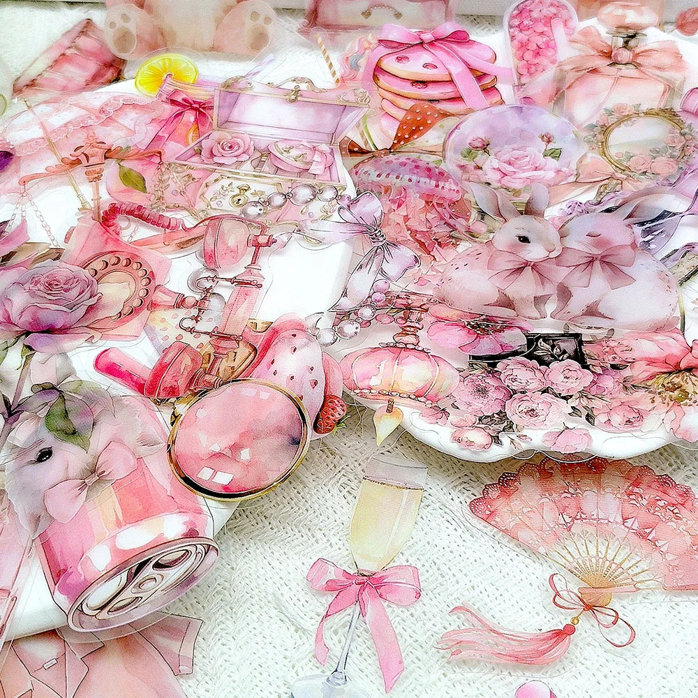 50PCS Cute Vintage Pink Girls Transparent Sticker Book INS DIY Diary Decorative Account Laptop Skateboard Graffiti Stickers Pack
50PCS Cute Vintage Pink Girls Transparent Sticker Book INS DIY Diary Decorative Account Laptop Skateboard Graffiti Stickers Pack