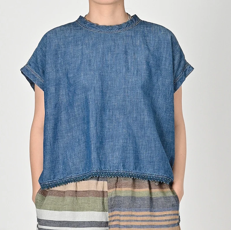 Luy Carp Japanese Sle Pure Color Simple Hem Faionable Personali Match ort Sve Denim Women's T-irt Breathable S...
Luy Carp Japanese Sle Pure Color Simple Hem Faionable Personali Match ort Sve Denim Women's T-irt Breathable S...