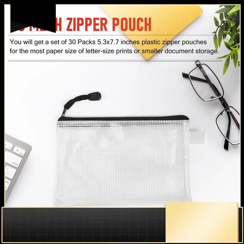 30Pcs B6 Mesh Zipper Pouch 5.3X7.7Inch,Waterproof Zip Bag For School Office Supplies, Puzzles & Games Organizing Storage-N37R
30Pcs B6 Mesh Zipper Pouch 5.3X7.7Inch,Waterproof Zip Bag For School Office Supplies, Puzzles & Games Organizing Storage-N37R
