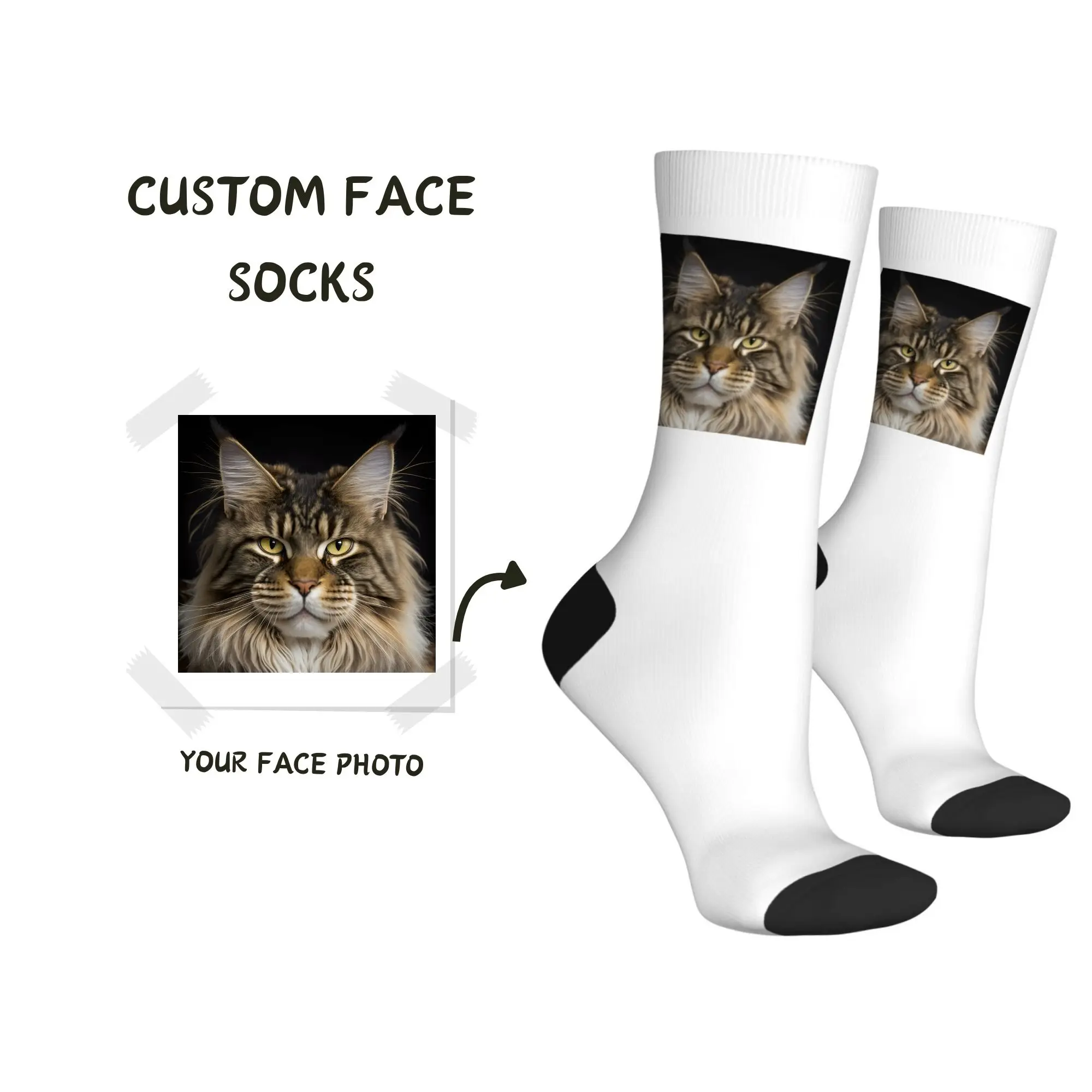 Custom Adorable Maine Coon Cat Theme Portrait Photo Socks Perfect Ideal Personalized Souvenirs Gift for Cat Parents Lovers
Custom Adorable Maine Coon Cat Theme Portrait Photo Socks Perfect Ideal Personalized Souvenirs Gift for Cat Parents Lovers