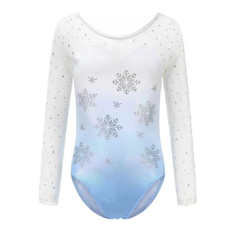 Kids Girls Ballet Dance Gymnastic Leotards Long Sleeve Snow Printed Bodysuit Ballet Suit for Skating Dance Stage Performance
Kids Girls Ballet Dance Gymnastic Leotards Long Sleeve Snow Printed Bodysuit Ballet Suit for Skating Dance Stage Performance