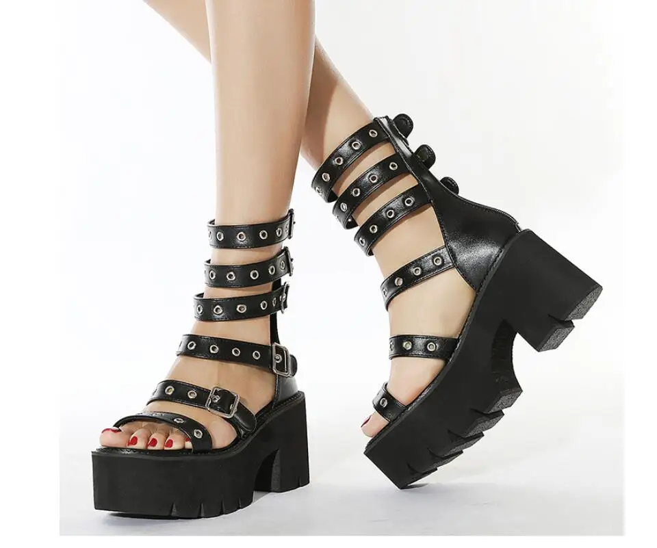 5.5cm Summer New Height Increasing Women's Shoes Fashionable Street Punk Roman Thick Soled Wedge Sandals Size 43
5.5cm Summer New Height Increasing Women's Shoes Fashionable Street Punk Roman Thick Soled Wedge Sandals Size 43