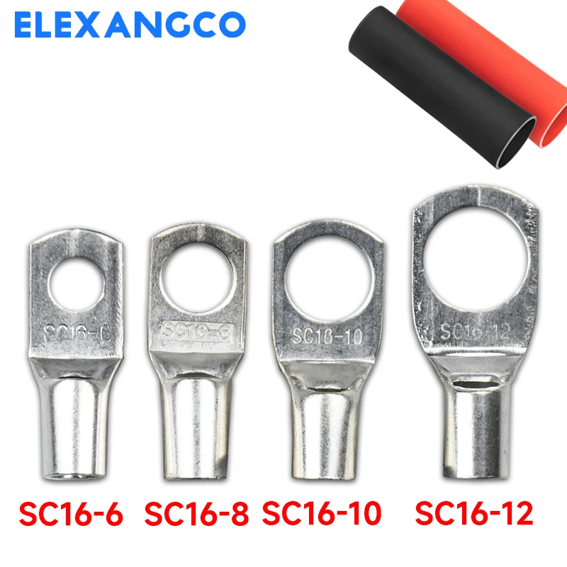 10Pcs S16-6/8/10/12 Copper Wire Lugs Heavy Duty Cable Ends Battery Ring Crimp Terminals Connectors With 2:1 Heat Shrink Tubing
10Pcs S16-6/8/10/12 Copper Wire Lugs Heavy Duty Cable Ends Battery Ring Crimp Terminals Connectors With 2:1 Heat Shrink Tubing