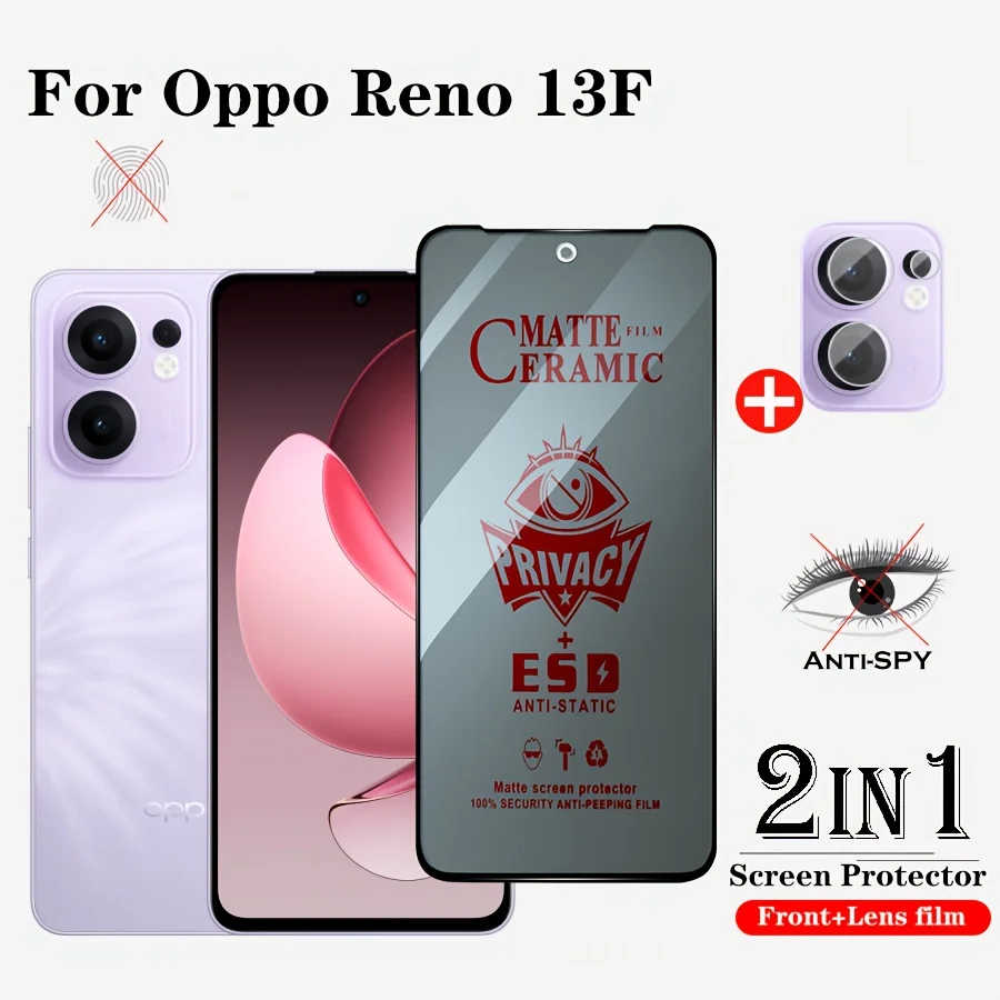 For Oppo Reno13F Screen Ceramic Frosted Privacy Film + Camera Lens Protector Easy Installation 2-in-1 Set
For Oppo Reno13F Screen Ceramic Frosted Privacy Film + Camera Lens Protector Easy Installation 2-in-1 Set