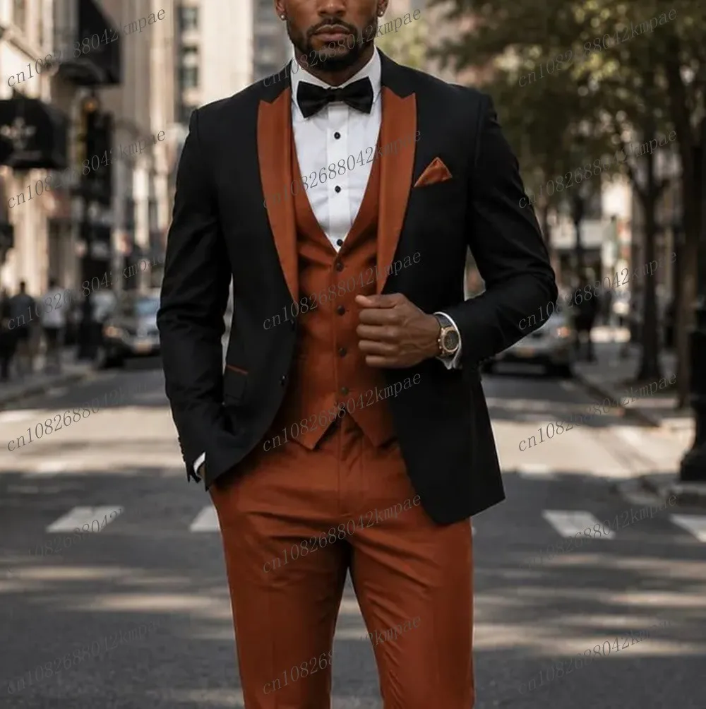 Black And Brown Men Suit Formal Groom Groomsman Wedding Party Prom Business Male Tuxedos 3 Piece Set Blazer Vest Pants
Black And Brown Men Suit Formal Groom Groomsman Wedding Party Prom Business Male Tuxedos 3 Piece Set Blazer Vest Pants