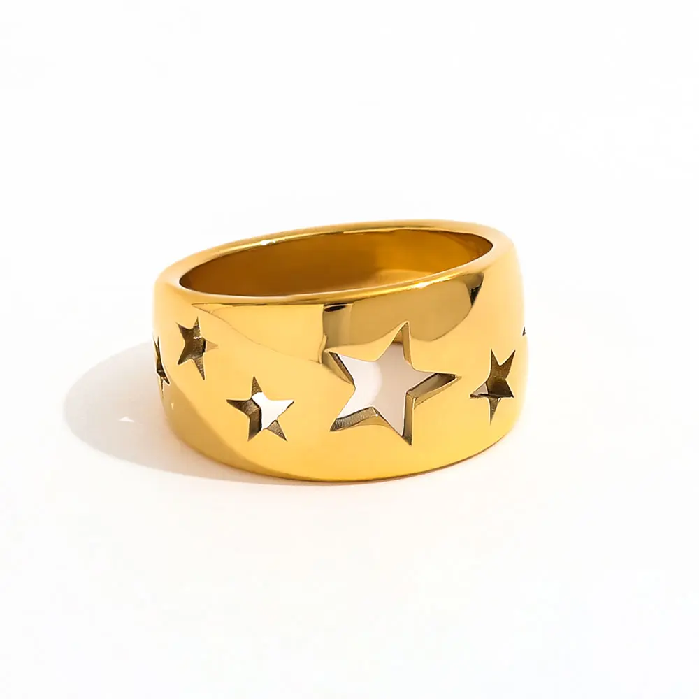 Joolim Jewelry High End PVD Wholesale Waterproof&Non Tarnish Fashion Hollow Pentstar Pave Band Stainless Steel Ring for Women
Joolim Jewelry High End PVD Wholesale Waterproof&Non Tarnish Fashion Hollow Pentstar Pave Band Stainless Steel Ring for Women