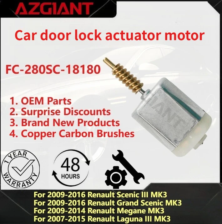 AZGIANT Car door lock actuator motor for Renault Scenic III/Grand Scenic/Megane/Laguna III/Nissan Juke F15 brand new parts OEM
AZGIANT Car door lock actuator motor for Renault Scenic III/Grand Scenic/Megane/Laguna III/Nissan Juke F15 brand new parts OEM