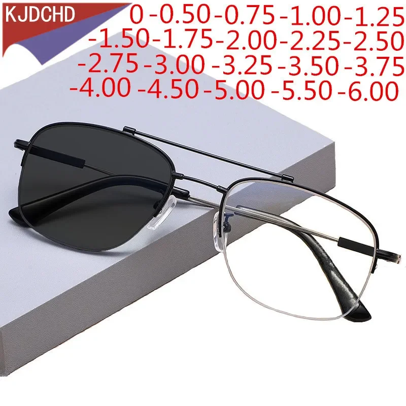 Titanium Photochromic Myopia Glasses Men and Women Ultra-Light Half-Frame Diopter Myopia Glasses 0 -0.50 -0.75 -1.0 To -6.0 
Titanium Photochromic Myopia Glasses Men and Women Ultra-Light Half-Frame Diopter Myopia Glasses 0 -0.50 -0.75 -1.0 To -6.0