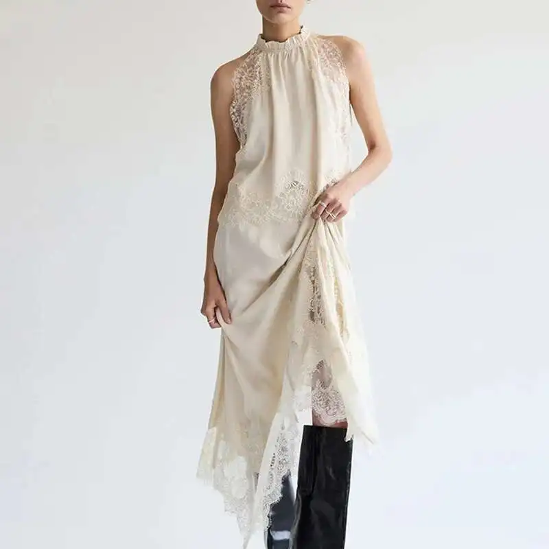 Sexy Hollow Loose Beach Outfits Women's Clothing Sleeveless Lace Patchwork Two Piece Set Club Party Solid Color Long Skirt Suit
Sexy Hollow Loose Beach Outfits Women's Clothing Sleeveless Lace Patchwork Two Piece Set Club Party Solid Color Long Skirt Suit