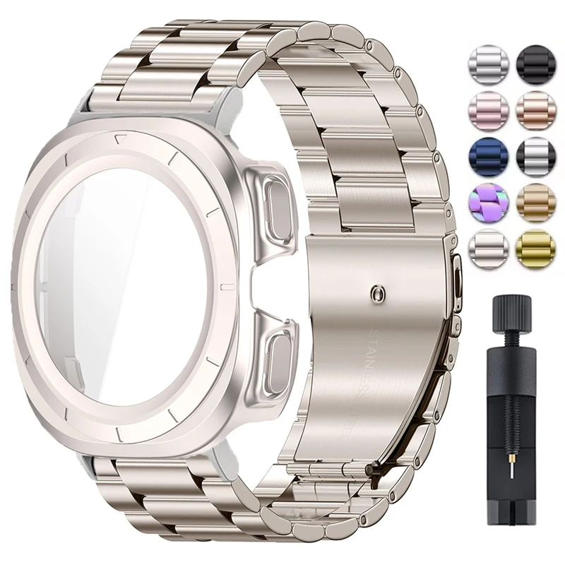 Стеклянный корпус + металлический ремешок для Samsung Galaxy Watch Ultra 47 мм, браслет для умных часов, ремешок из нержавеющей стали для браслета Galaxy Ultra
Стеклянный корпус + металлический ремешок для Samsung Galaxy Watch Ultra 47 мм, браслет для умных часов, ремешок из нержавеющей стали для браслета Galaxy Ultra