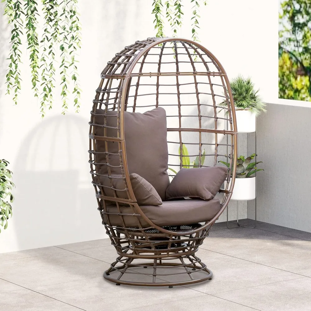Wicker Egg Chair, 360 Rotating Indoor Outdoor Boho Basket Seat with Cushion and Pillows for Backyard, Porch, Patio, Customized
Wicker Egg Chair, 360 Rotating Indoor Outdoor Boho Basket Seat with Cushion and Pillows for Backyard, Porch, Patio, Customized