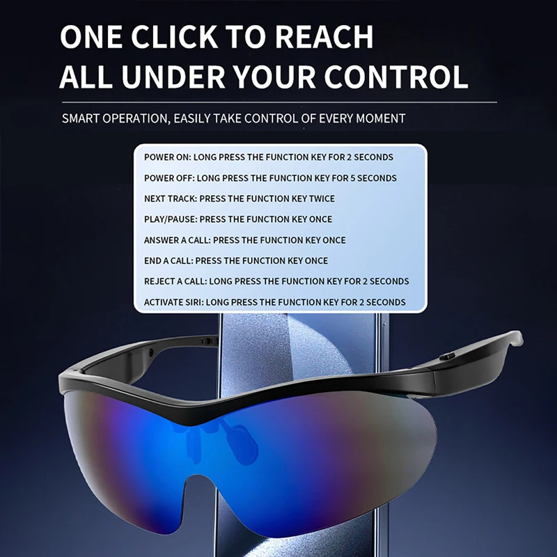 New Smart Glasses Bluetooth AI Smart Music Glasses Smart Sports UV Protection Sunglasses Cycling Fishing Outdoor Eyeglasses
New Smart Glasses Bluetooth AI Smart Music Glasses Smart Sports UV Protection Sunglasses Cycling Fishing Outdoor Eyeglasses
