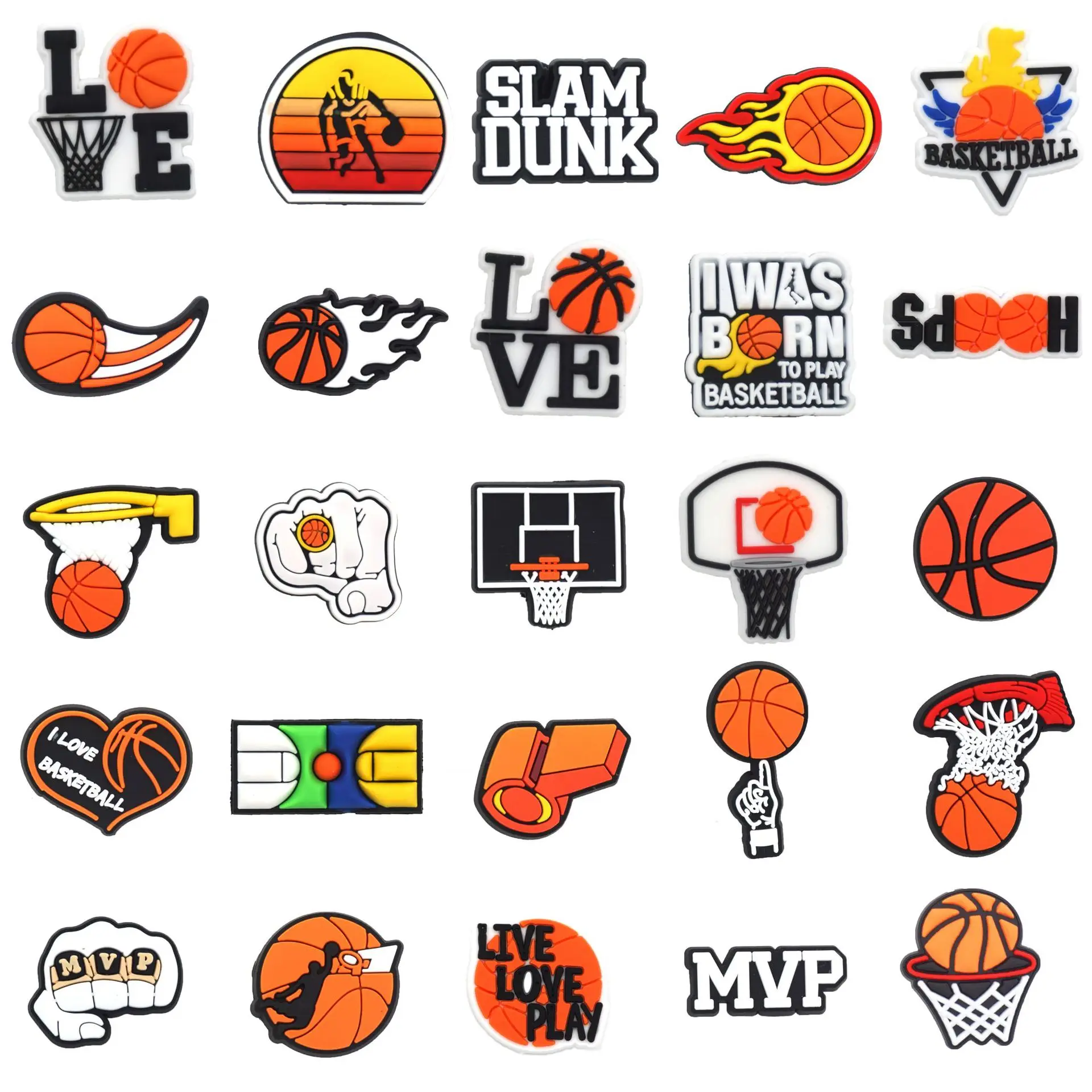 Cartoon basketball shoes flower hole shoes accessories pattern shoe accessories sports style DIY sandal decoration
Cartoon basketball shoes flower hole shoes accessories pattern shoe accessories sports style DIY sandal decoration