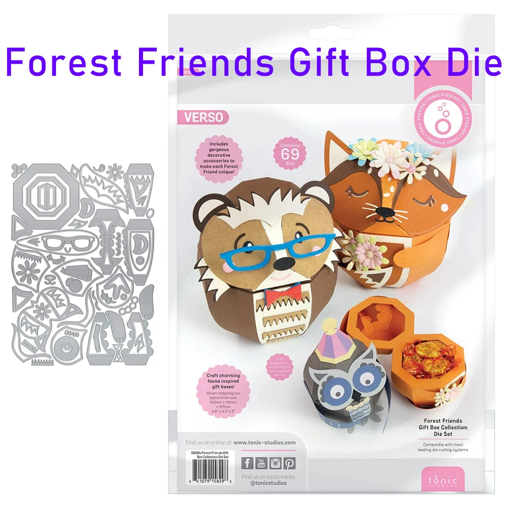 Tonic New Release Forest Friends Gift Box Die Set Collection DIY Handmade Dies Stamps Decorative Embossing Card Scrapbook Crafts
Tonic New Release Forest Friends Gift Box Die Set Collection DIY Handmade Dies Stamps Decorative Embossing Card Scrapbook Crafts