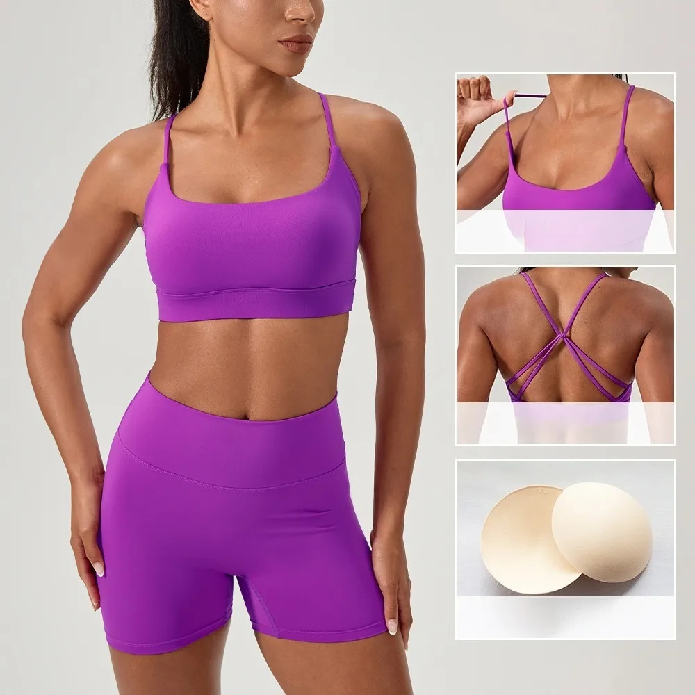 Women Back Design 2Pcs Yoga Set High Waist Hip Lifting Sports Bra & Shorts Running Fitness Workout Outfit
Women Back Design 2Pcs Yoga Set High Waist Hip Lifting Sports Bra & Shorts Running Fitness Workout Outfit