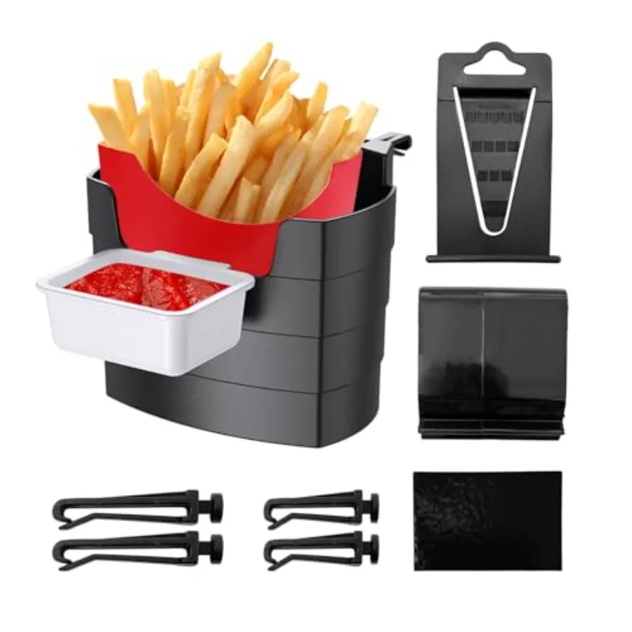 Car French Fry Holder, Multi-Purpose Vehicle French Fries Cup Holder with Sauce Holder, Auto Air Outlet Fast Food Drink Cup Hol
Car French Fry Holder, Multi-Purpose Vehicle French Fries Cup Holder with Sauce Holder, Auto Air Outlet Fast Food Drink Cup Hol