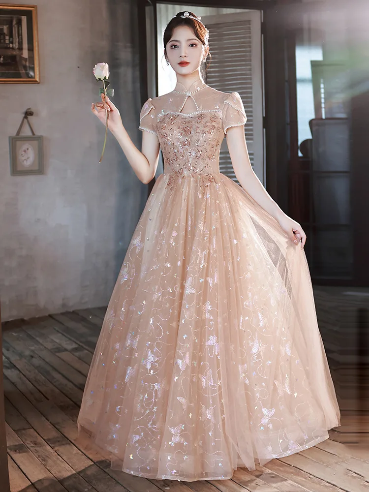 Butterfly Pattern Champagne Evening Dress For Women New Style Host Student Art Exam Princess Dresses Girl Birthday Party Dress
Butterfly Pattern Champagne Evening Dress For Women New Style Host Student Art Exam Princess Dresses Girl Birthday Party Dress