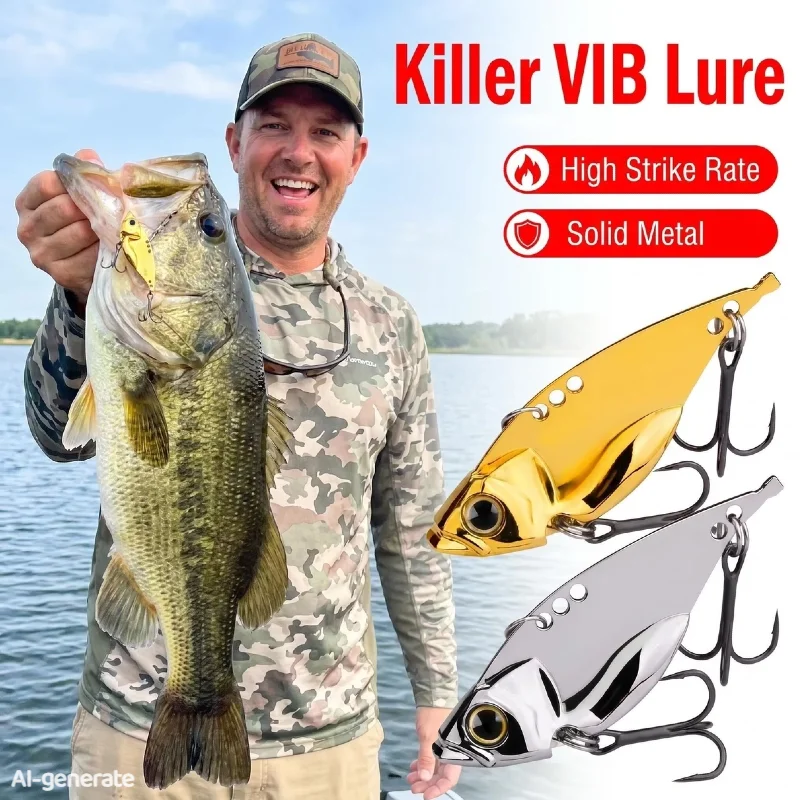 Metal Vibration Lure VIB 5g/7g/10g/15g/20g Silver Gold Treble Hook for Sea Bass Carp Zinc Alloy Jig Lures
Metal Vibration Lure VIB 5g/7g/10g/15g/20g Silver Gold Treble Hook for Sea Bass Carp Zinc Alloy Jig Lures