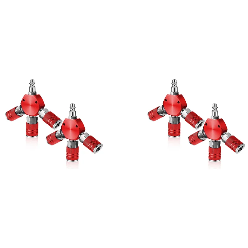 AB06 4 Pcs Air Hose Connectors 3 Way Air Hose Fittings 1/4 In NPT Air Compressor Fittings Air Compressor Accessories (Red)
AB06 4 Pcs Air Hose Connectors 3 Way Air Hose Fittings 1/4 In NPT Air Compressor Fittings Air Compressor Accessories (Red)