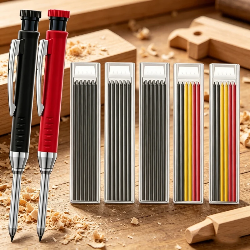1-7PCS Solid Carpenter Pencil Set Woodworking Tools Mechanical Pencil 5 Colors Refill Construction Tools Carpentry Marking
1-7PCS Solid Carpenter Pencil Set Woodworking Tools Mechanical Pencil 5 Colors Refill Construction Tools Carpentry Marking