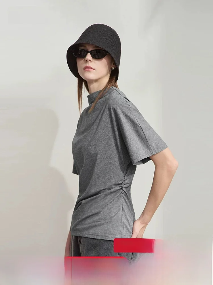 Summer New Style Commute Half High Collar Elastic Modal Slim Fit Short Sleeve T Shirt Women Versatile Top Simple Style
Summer New Style Commute Half High Collar Elastic Modal Slim Fit Short Sleeve T Shirt Women Versatile Top Simple Style