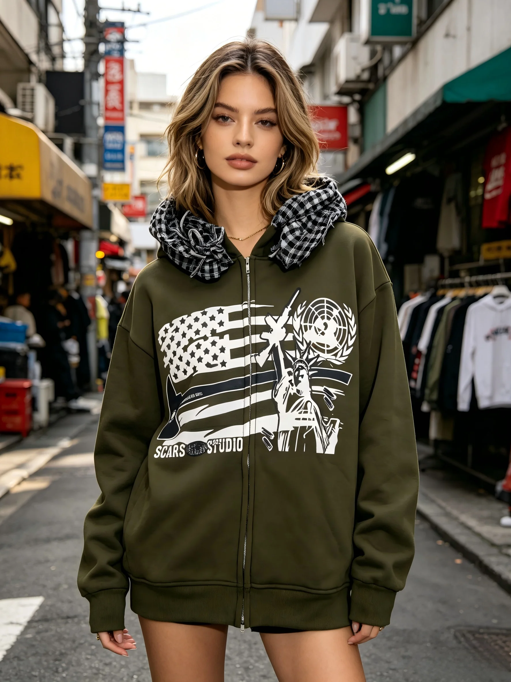Unisex Retro American Street Style Zipper Cardigan Hooded Sweater Casual Niche Scarf Stitching Design Printing Pattern
Unisex Retro American Street Style Zipper Cardigan Hooded Sweater Casual Niche Scarf Stitching Design Printing Pattern