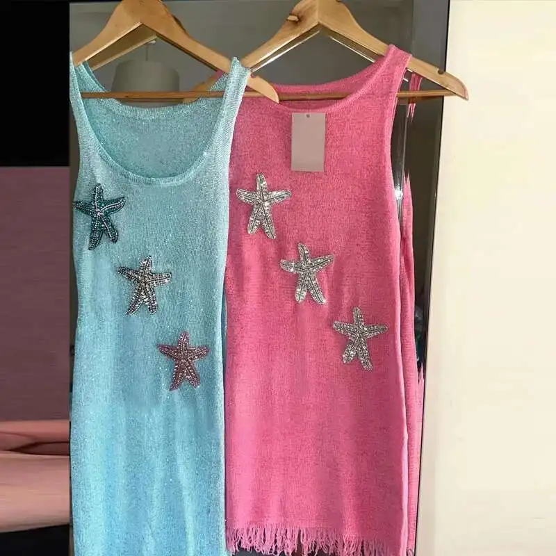 Sea Star Embroidered Knitted Women's Long Casual O Neck Sleeveless Holiday 2025 Summer Vacation Sexy Slim Robe Dress
Sea Star Embroidered Knitted Women's Long Casual O Neck Sleeveless Holiday 2025 Summer Vacation Sexy Slim Robe Dress