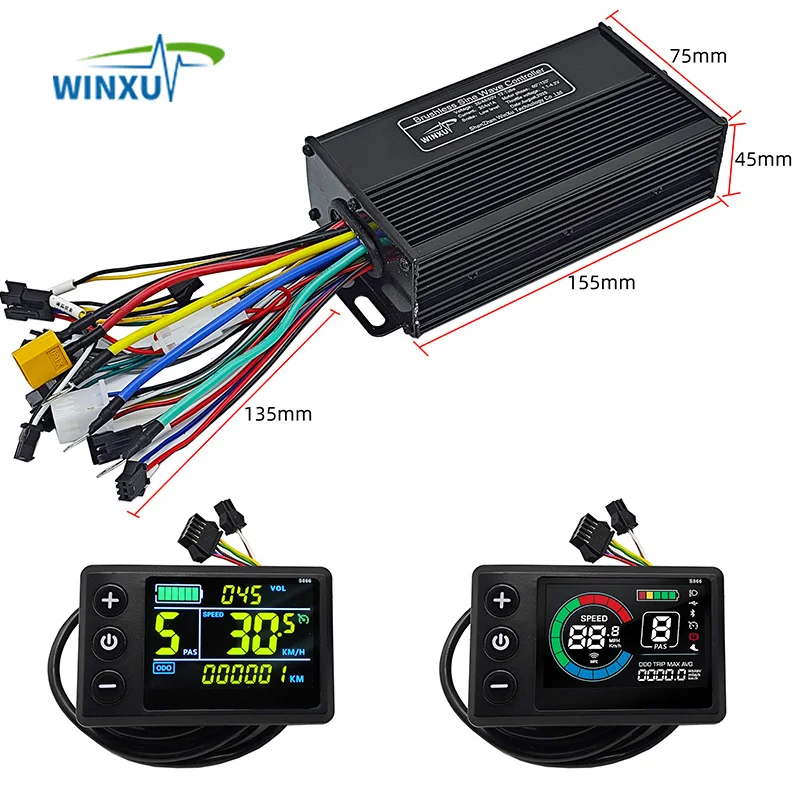 36V 48V 60V 30A 1000W 1200W 1500W E-bike Brushless Motor Drive Sine Wave Controller S866 LCD Color Kit for Electric Bike Scooter
36V 48V 60V 30A 1000W 1200W 1500W E-bike Brushless Motor Drive Sine Wave Controller S866 LCD Color Kit for Electric Bike Scooter