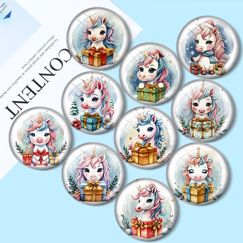 Magical Floral Christmas Unicorn 10pcs 12mm/18mm/20mm/25mm Round photo glass cabochon flat back Making findings Jewelry
Magical Floral Christmas Unicorn 10pcs 12mm/18mm/20mm/25mm Round photo glass cabochon flat back Making findings Jewelry